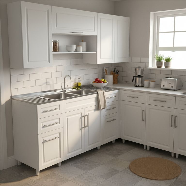 Kit mueble lavaplatos blanco 150x50x80 cm