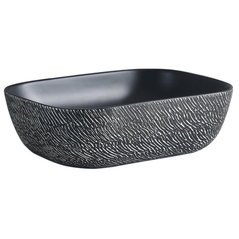 Lavamanos Sobrepuesto Forma Rectangular Loza 45.5x13.5x32 cm Gris