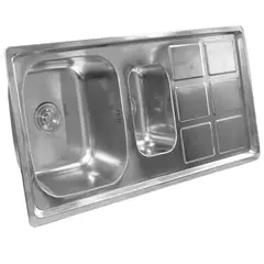 DOMSA - Lavaplatos Sobreponer 1 Cubeta(s) 100x23x50 cm Acero inoxidable