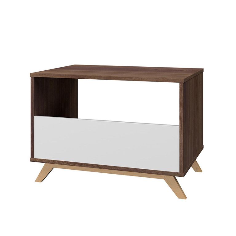 Mesa de Centro Blanco Roble MDP 48x67,5x44,5 cm