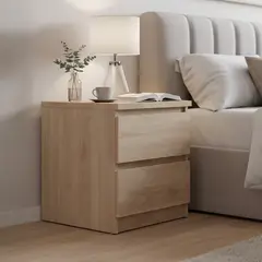 TVILUM - Velador 2 Cajón(es) Naia 40.4x49.5x50 cm Café