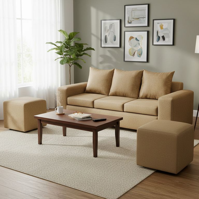 INTERMUEBLES Living 5 cuerpos Kahlo 225x86x80 cm Café