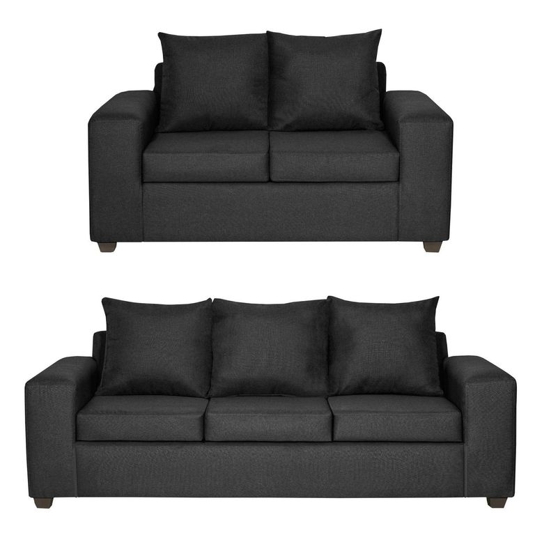 INTERMUEBLES Living 5 cuerpos Kahlo 225x86x80 cm Negro
