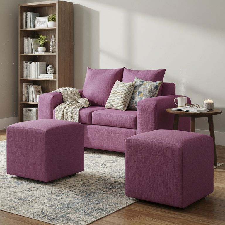 INTERMUEBLES Living 4 cuerpos Kahlo 167x86x80 cm Rojo