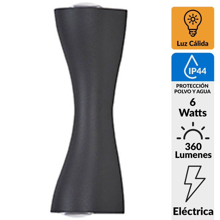 Apliqué Exterior Led 6 W IP 44 360 lm Luz Cálida