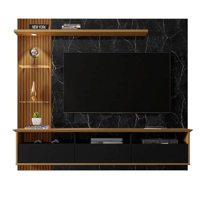 Panel Rack TV 60" Trend Negro 161x180x33 cm