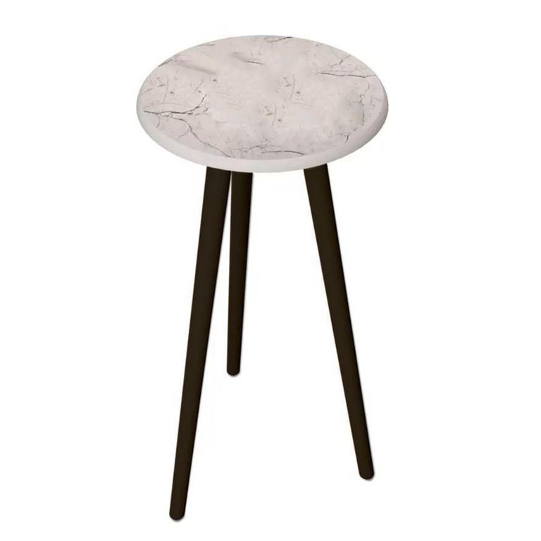 Mesa lateral blanco marmol 63x44x44 cm
