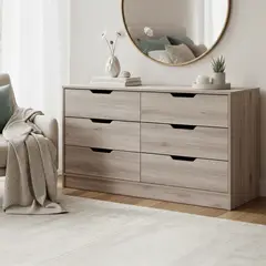 MOBIKIT - Cómoda 6 Cajón(es) Misuri 40x120.6x68 cm Roble Santana