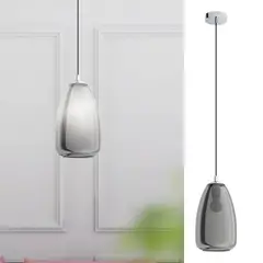 EGLO - Lámpara de Colgar Acero Cromo 1 luz 40W E27