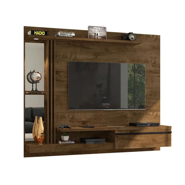 Panel Rack TV 55" Denver Rústico 136X160X29 cm