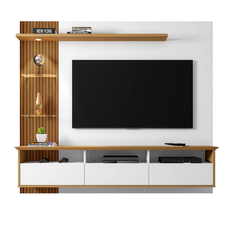 Panel rack tv 60 trend blanco 161x180x33 cm