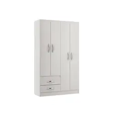 HOGA - Clóset Romina 4 Puerta(s) 2 Cajón(es) 3 Repisa(s) 105x179x13 cm Blanco
