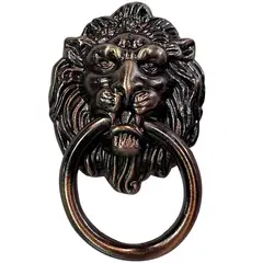 MAMUT - Tirador decorativo "leon" c/manilla 66 x 40 mm cobre antiguo 1 unid