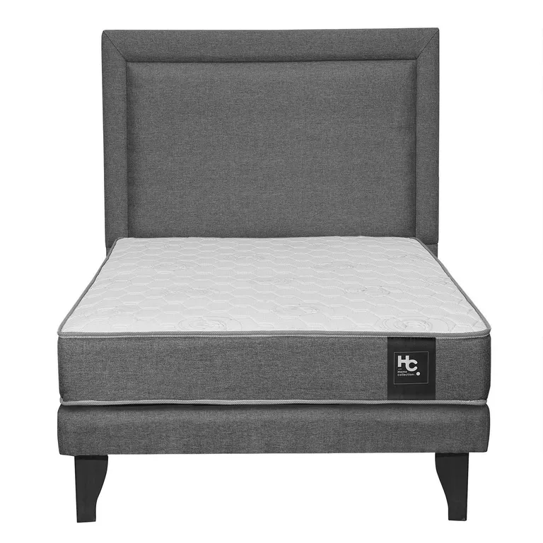 INTERMUEBLES Cama Silver + Respaldo 1 Plaza