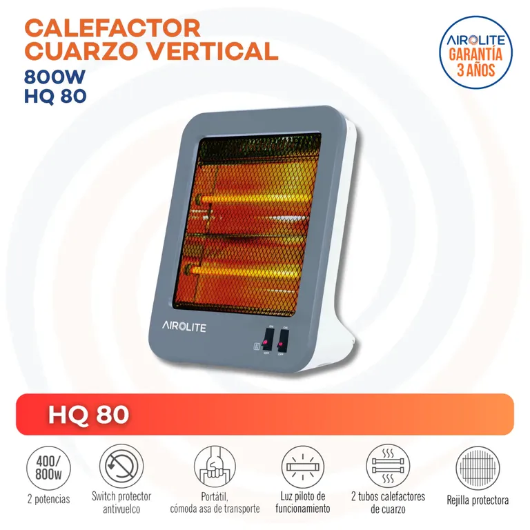Calefactor de Cuarzo Radiación HQ 80 Blanco