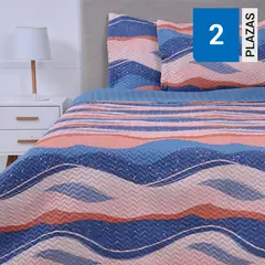 MASHINI - Cubrecama Quilt Estampado 2 Plazas Aguada