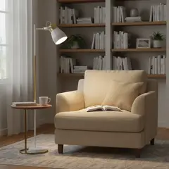 LEDZONE - Lámpara de Pie Ribe 1 Luz E27 Blanca/Dorada