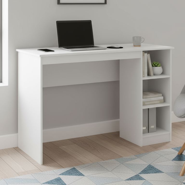 Escritorio 2 repisas 123x53x80 cm blanco