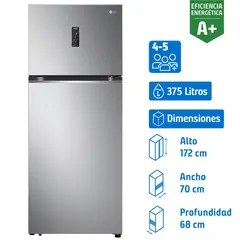 LG - Refrigerador Top Freezer No Frost 375 Litros Platinum Silver VT38MPP
