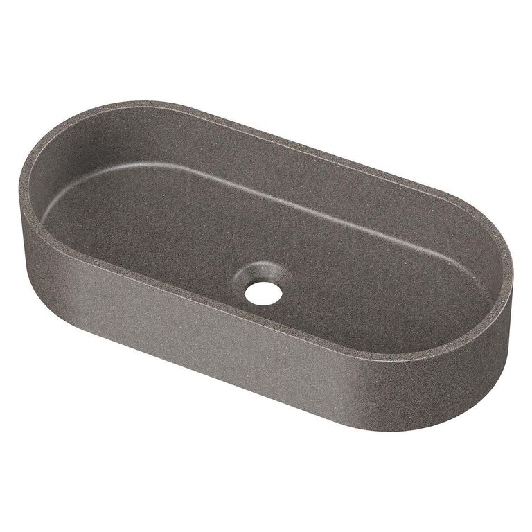 Lavamanos Sobrepuesto Forma Ovalada Granito 60x12x28 cm Negro