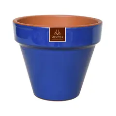 MESTIZA - Macetero Kony de Arcilla 30x24 cm Azul Imperial