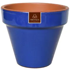 MESTIZA - Macetero Kony de Arcilla 19x15 cm Azul Imperial