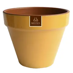 MESTIZA - Macetero Kony de Arcilla 19x15 cm Mostaza Dijon