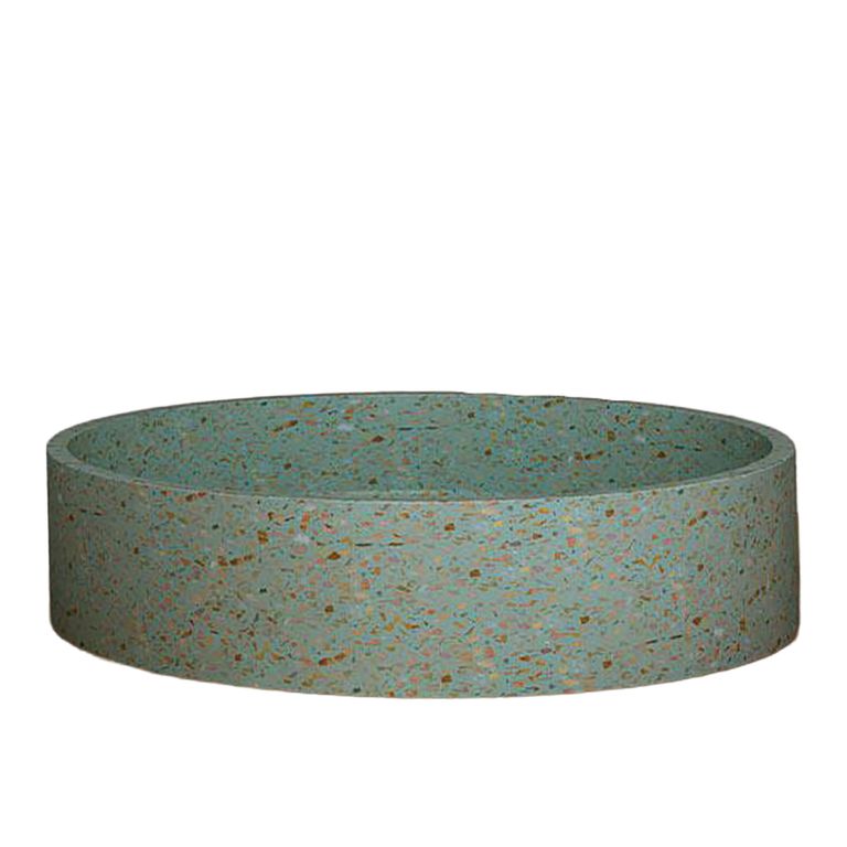 Lavamanos Sobrepuesto Forma Redonda Mármol 42.5x10x42.5 cm Verde
