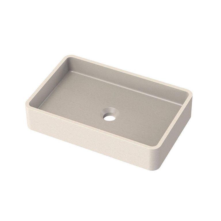 Lavamanos Sobrepuesto Forma Rectangular Granito 50.6x10x32.6 Blanco
