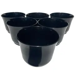 DECOGREEN - Set 6 maceteros biodegradable curvos negro