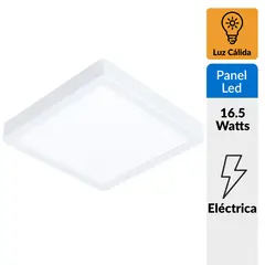 EGLO - Panel Led Sobrepuesto Cuadrado 16,5W Luz cálida