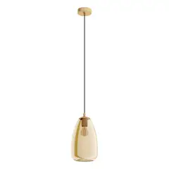 EGLO - Lámpara de Colgar Acero Ambar 1 luz 40W E27