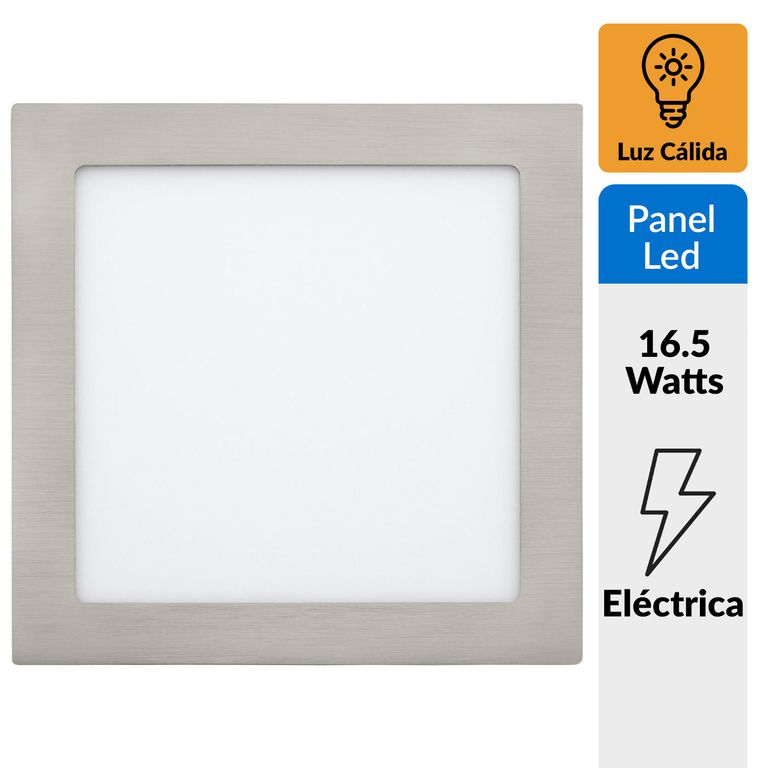 EGLO - Panel Led Empotrado Cuadrado 16,5W Luz cálida | Ofertitas