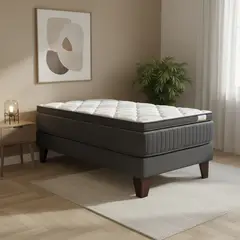 DRIMKIP - Cama 1.5 plazas Europea Hybrida Gris