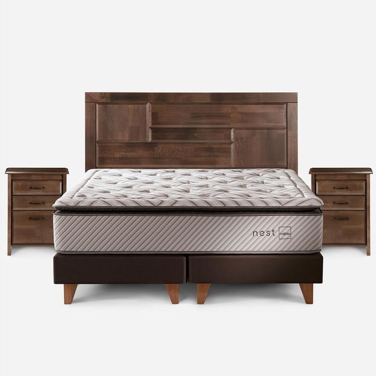 ROSEN Cama 2 plazas Europea Nest Blanco