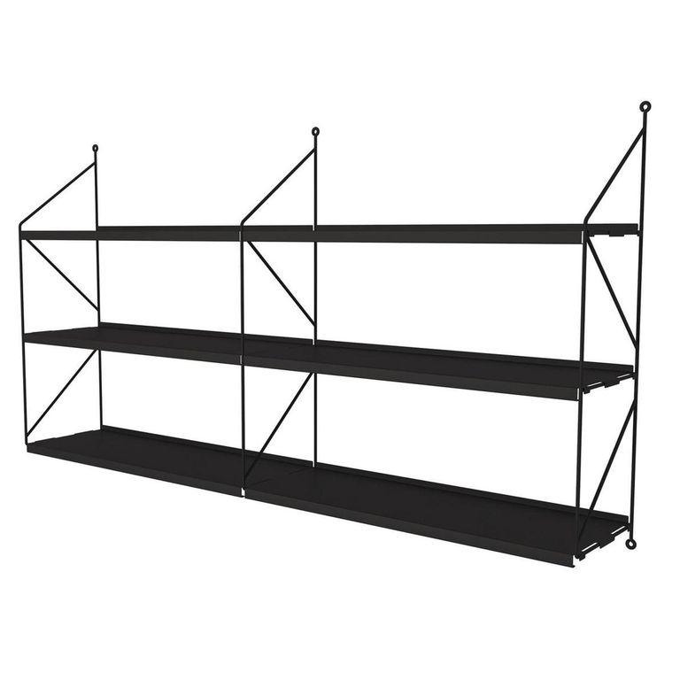 Repisa Angolo Dúo Acero 6 Nivel(es) 120x64x20 cm Negro