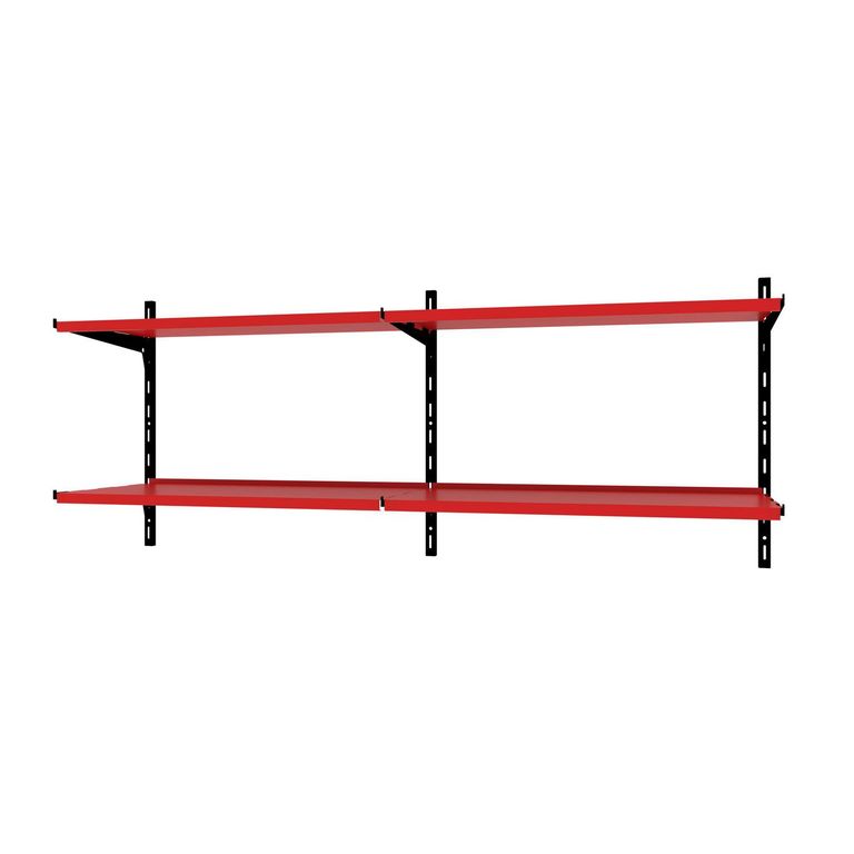 Repisa Grad. Dúo Acero 4 Nivel(es) 120x50x30 cm Rojo/Negro