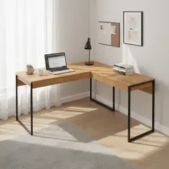 TECNOMOBILI - Escritorio en L Esquinero Almendra 136x74x136 cm