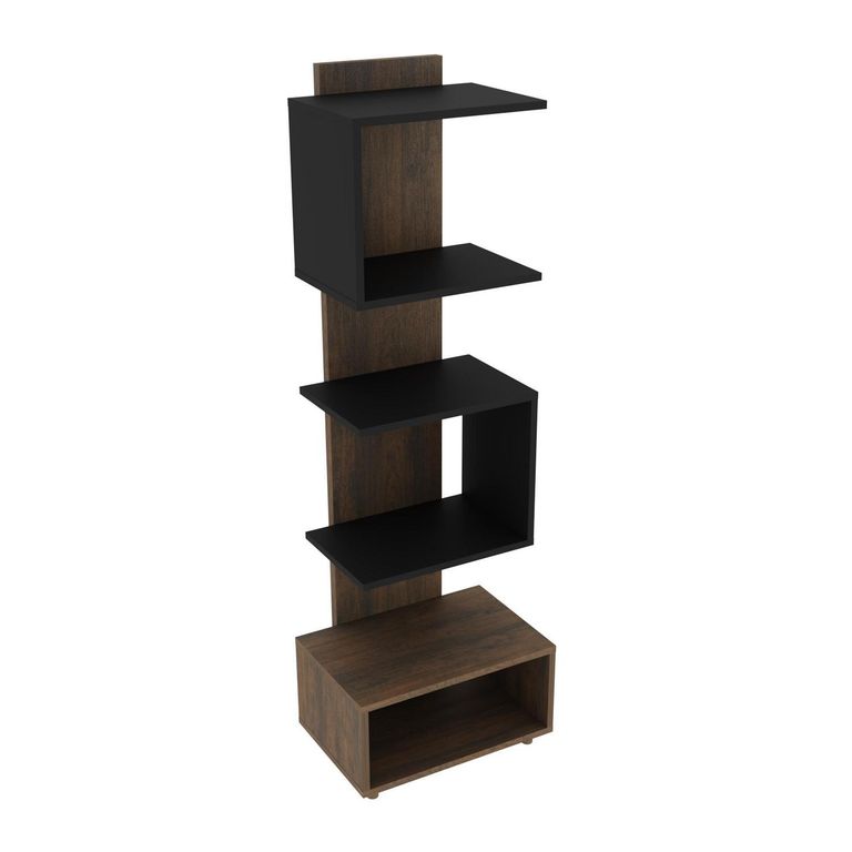 Estante Oficina MDP 5 Nivel(es) 43.3x139.4x31.5 cm Rústico/Negro