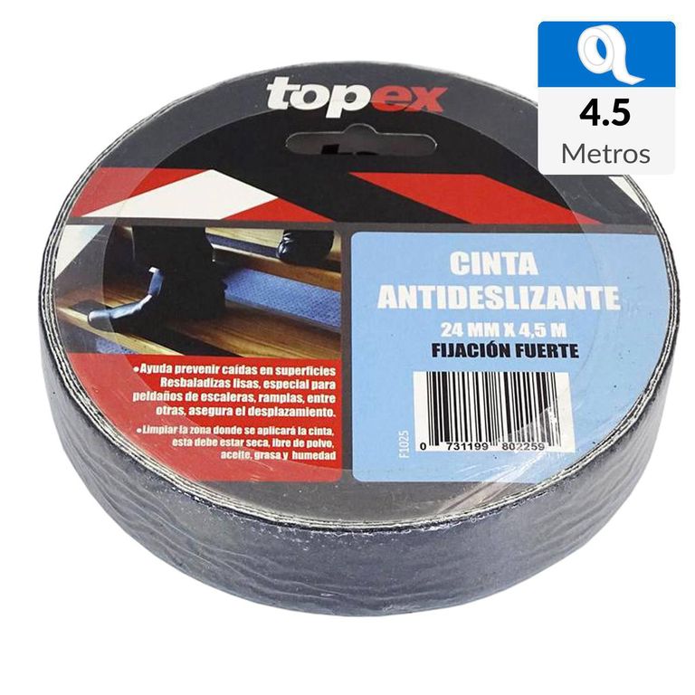 Cinta antideslizante 24 mm x 4,5m negra