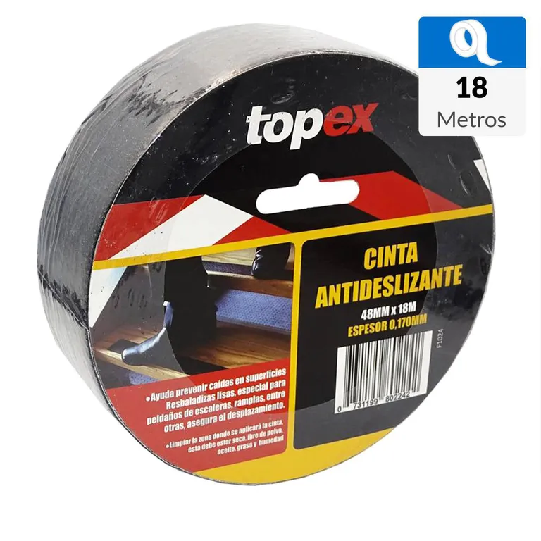 Cinta antideslizante 48 x 18m negro
