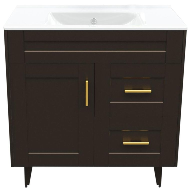 Kit mueble vanitorio Deluxe 80SK P café 80 cm