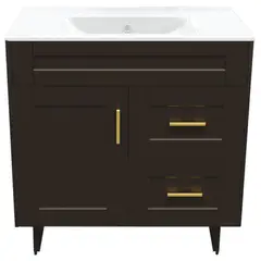 DOMSA - Kit mueble vanitorio Deluxe 80SK P café 80 cm