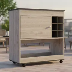 TUHOME - Bar 2 Bi-Color Colección 90x95x47 cm Ceniza/wengue