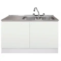TEBISA - Kit Mueble Para Lavaplatos Izquierdo Blanco 120 cm/Grifería