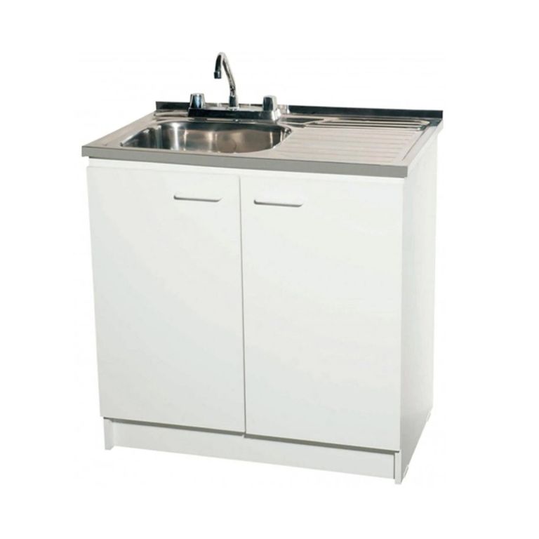 Kit Mueble Para Lavaplatos Izquierdo Blanco 80 cm/Grifería