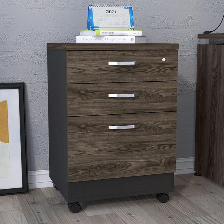 Archivador 3 cajones Home Office negro