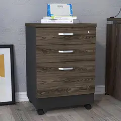 TUHOME - Archivador 3 cajones Home Office negro