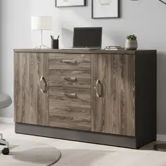 TUHOME - Gabinete Melamina 2 Nivel(es) 120x75x45 cm Negro/Coñac