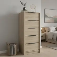 TUHOME - Cómoda 5 Cajón(es) KAIA 45x107x41.3 cm Wengue/miel